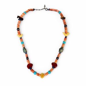 Carolyn Pollack Relios 925 Sterling Silver Fetish Necklace Turquoise Multi Stone